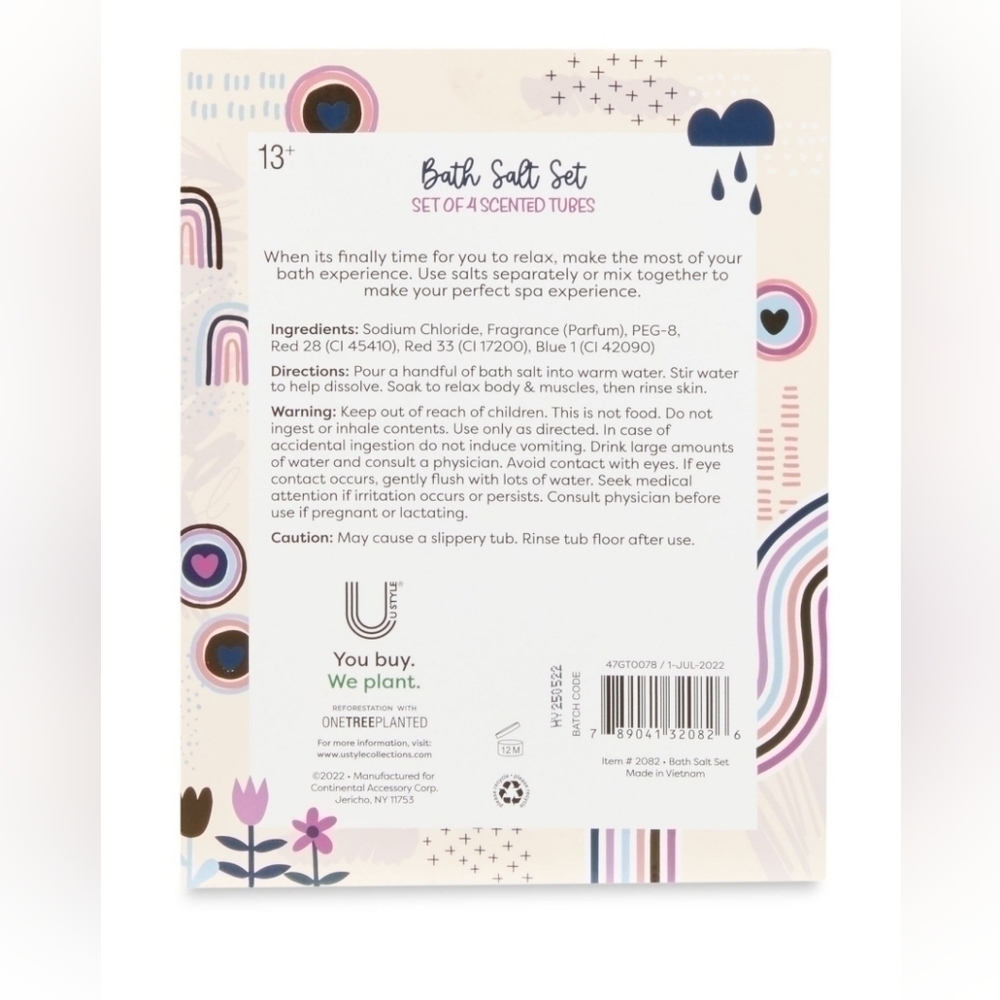 UStyle Bath Salt Gift Set - Lavender, Ginger, Cherry & Coconut Bath Salt Gift - Picture 2 of 4